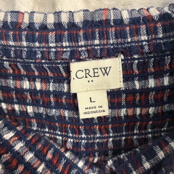 J Crew Plaid Smocked Square Neck Flannel Dress - Picture 6 of 8